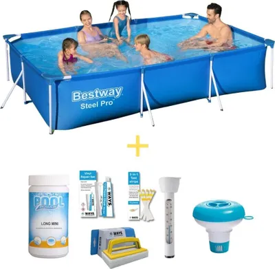 Produktbild von Bestway Pool - Steel Pro - 300 x 201 x 66 cm- Inklusive WAYS Wartungspaket