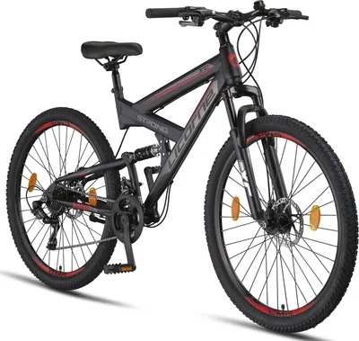 Produktbild von Licorne Bike Strong 2D Premium Mountainbike Shimano,Farbe:Schwarz/Rot;Zoll:27.5