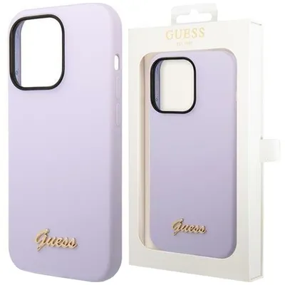 Produktbild von Guess Guhcp14Xslsmu Iphone 14 Pro Max 6,7"" Fioletowy/Lila Hartschale Silikon Vintage Gold Logo