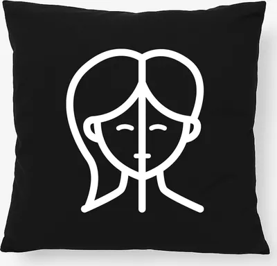 Produktbild von Huuraa Kissen Zwillinge Sternzeichen Symbol 40x40cm mit Füllung Black Baumwolle Dekokissen Geschenkidee