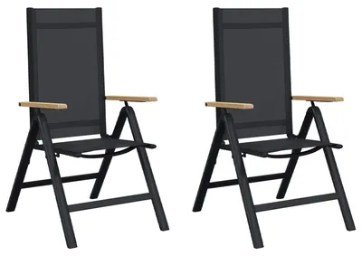 Zdjęcie produktu dla vidaXL Leżaki ogrodowe, 2 szt., czarne, 58 x 73 x 111,5 cm