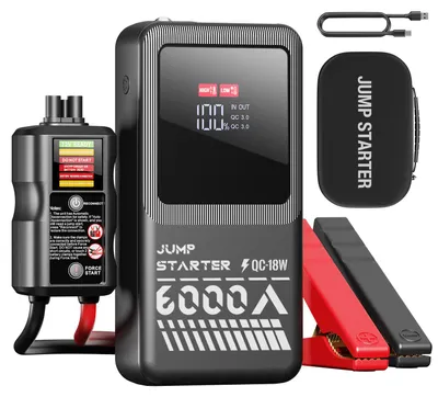 Imagen del producto de Arrancador de emergencia para automóviles de 12V, 22000mAh - Luz de emergencia LED - Batería externa portátil
