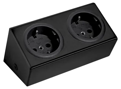 Produktbild von THEBO Steckdosenelement ST 3050 ST/2 in SCHWARZ mit 2 Steckplätzen / THEBO Licht / Mehrfachsteckdose