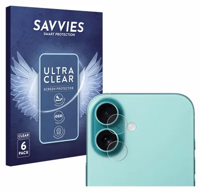 A product shot featuring packaging for screen protectors and a close-up of a smartphone with the protectors applied to the camera lenses.