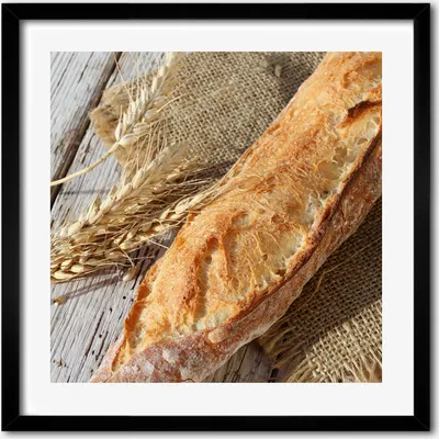 Produktbild von Bild - 50 cm x 50 cm - MDF - Rahmen, Wandkunst - Frisches Baguette