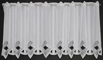 Produktbild von Gardinen Kranzusch Scheibengardine moderne Lochstickerei 45x192 cm H/B grau/anthrazit Bistrogardine Vorhang Küche 1er Pack