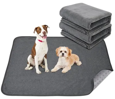 Produktbild von Welpenunterlage Waschbar 92x80 cm Grau 2er Set
