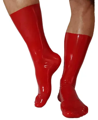 Latex-Socken Rot Unisex Naturlatex Gummi Einheitsgröße, Ansicht 1
