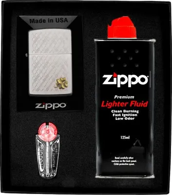 Produktbild von Zippo Feuerzeug-Set, atemberaubendes vierblättriges Kleeblatt-Geschenkset Nr. 1