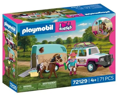 Produktbild von PLAYMOBIL "Ich liebe Pferde" 72129 – Fahrzeug mit Pferdeanhänger