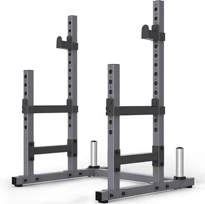 Productafbeelding van Squat rack, multifunctionele haltersteun, verstelbare dubbele halterhouder, trainingsapparaat voor thuisgebruik, geschikt voor sportscholen, maximale belasting tot 800 kg