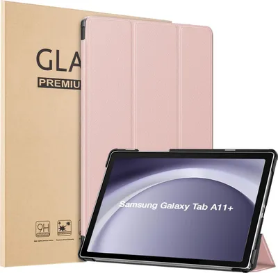 Produktbild von Schutzhülle + 2x 9H Display Glas für Samsung Galaxy Tab A11+ 2025 11 Zoll  Cover Case Schutz Tablet Farbe: Rosegold