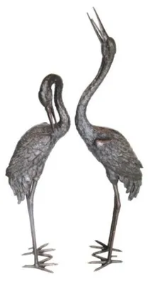 Immagine prodotto di Casa Padrino Figure di cicogne in bronzo antico - Set di figure decorative