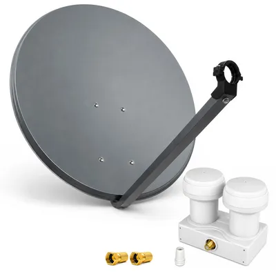 Produktbild von PremiumX SAT Anlage 80cm Antenne Single Monoblock LNB WE 2x F-Stecker