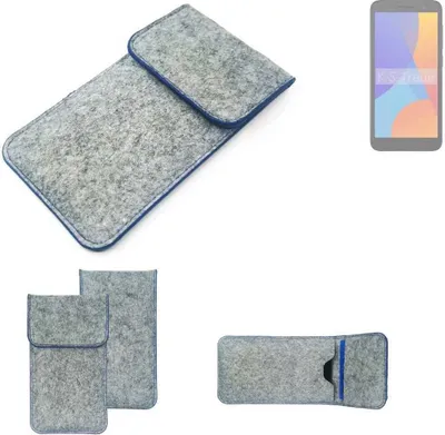 Produktbild von K-S-Trade Handy Schutz Hülle kompatibel mit Alcatel 1 (2021) Schutzhülle Handyhülle Filztasche Pouch Tasche Case Sleeve Filz Hülle hellgrau,