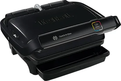 Produktbild von Tefal OptiGrill Elite GC7508, Schwarz, Edelstahl, Edelstahl, Rechteckig, 300 x 200 mm, Thermoplast, 4 Person(en)