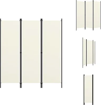 A 3-panel room divider is shown from the front and from the side in smaller views.