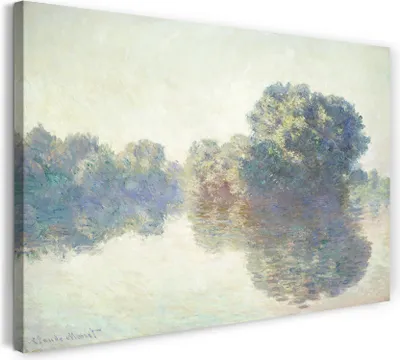 Produktbild von Leinwandbild (100x70cm): Claude Monet - Die Seine bei Giverny (1897), echter Holz-Keilrahmen inkl. Aufhänger, handgefertigt in Deutschland