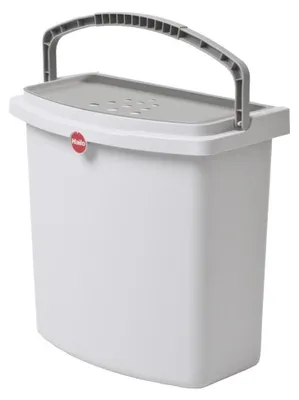Produktbild von Hailo Multifunktionseimer mit Deckel 12L hellgrau – stabil & vielseitig
