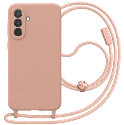 Immagine prodotto di Custodia in silicone per Samsung Galaxy A56, con tracolla, colore rosa