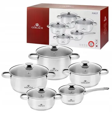 Produktbild von Gerlach First Nk343 Stahltopf-Set 10-Teilig