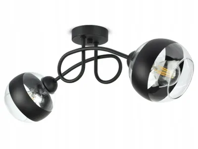 Zdjęcie produktu dla Lampa Wisząca Sufitowa Żyrandol Czarna Szklane Kule Black Belt PE2 LED E27