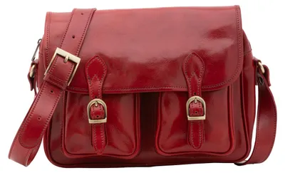 Produktbild von Umhängetasche Damen Echtleder Magnetverschluss Braun Dark Brown B UNICA 32x23x15 cm 5545-Tmoro