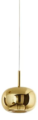 Image de Suspension En Verre Borosilicaté 8248, Finition Or Miroir, Diamètre 22,5 Cm, Culot E27, Design Moderne Et Élégant Par Perenz. Haute Qualité.