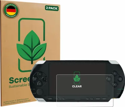 Produktbild von 2x ScreenLeaf Schutzfolie für Sony PSP 1000 nachhaltiger Displayschutz Display Schutz Folie Klar Transparent