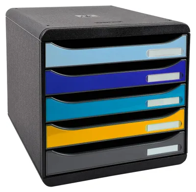 Productafbeelding van Exacompta Ladebox BIG-BOX PLUS 3094202D, 5 laden, zwart/kleurrijk