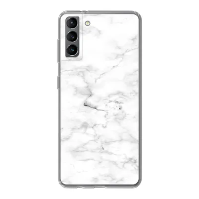 Produktbild von MuchoWow® Handyhülle Schutzhülle Hülle für Samsung Galaxy S21 Plus Marmor - Weiß - Grau Silikon Softcase Handy Hülle - Handy-Tasche