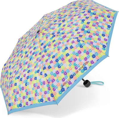Produktbild von Happy Rain Benetton Super Mini Manuell Taschenschirm blooming dots blue