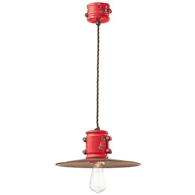 Zdjęcie produktu dla Ferroluce Urban ceramiczna lampa wisząca 40cm czerwona okrągła