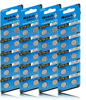 Productafbeelding van Blister met 10 knoopcelbatterijen, type AG13, LR44 / LR1154 / 357, zonder kwik