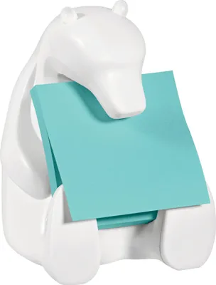 Produktbild von Post-it® Z-Notes Dispenser Bär Weiß + Super Sticky Blau Haftnotizen 76x76mm