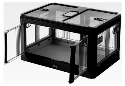 Produktbild von Faltbare Rollbox mit Deckel und Türen, 85 Liter, schwarz