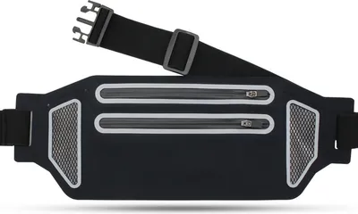 Produktbild von INF Ultradünne Outdoor-Sport-Gürteltasche mit Doppelreißverschluss Schwarz