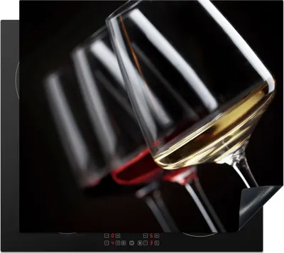 Produktbild von KitchenYeah© Herdabdeckplatte Weinglas - Wein - Alkohol , 57x51cm, Küche Deko, Glaskeramikkochfeld Herdabdeckung, Abdeckplatte fùr Kochfeld