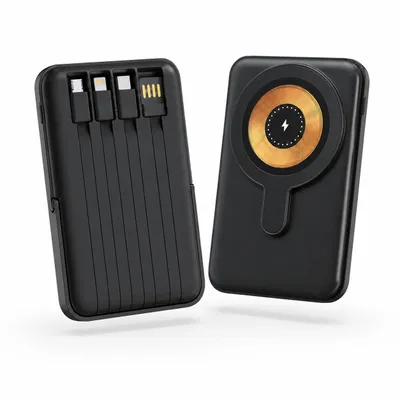Produktbild von 10.000 mAh Magnetische Handy Powerbank, Tragbare Mini Power Bank, Kabelloses Handy Ladegerät - ULTICHARG Schwarz