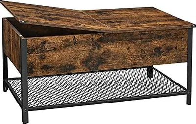 Produktbild von Industrieller Couchtisch mit Klappdeckel, Ablage und Regal
