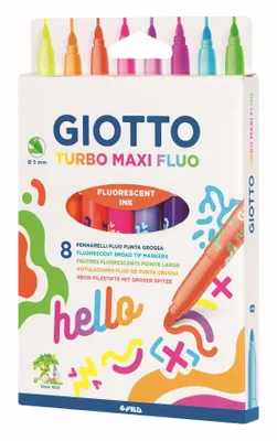 Image de GIOTTO F453800 Étui à feutres Maxi Fluo - 6 couleurs fluorescentes