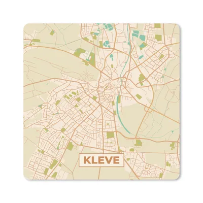 Produktbild von MuchoWow® Mauspad Mousepad Kleve - Vintage - Karte - Stadtplan - Grundriss 20x20 cm - Mousepads - Maus Mat - Pad - Mausunterlage - Desk Mat - Bureauartikeln