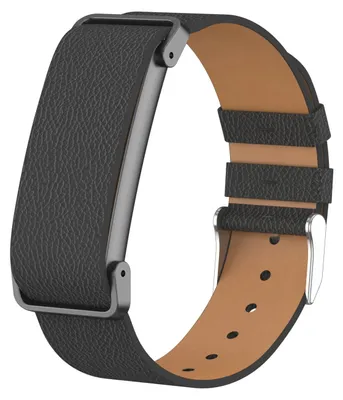 Produktbild von Strap-it Leder-Armband passend für Fitbit Air - Schwarz