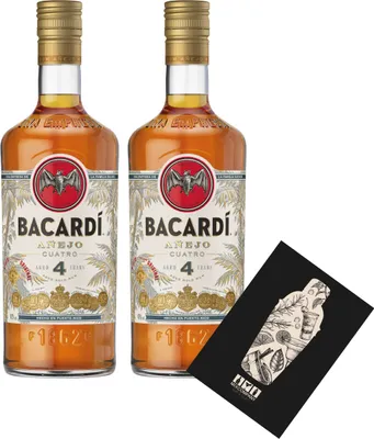 Produktbild von Bacardi 2er Set Anejo Cuatro 2x 0,7L (40% Vol)- [Enthält Sulfite]
