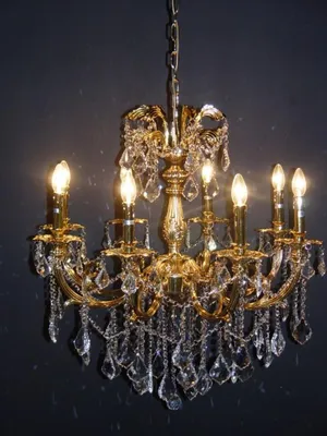 Immagine prodotto di Casa Padrino Lampadario barocco in cristallo a 8 fiamme oro ModK6 - lampada a sospensione lampadario a sospensione lampada a soffitto