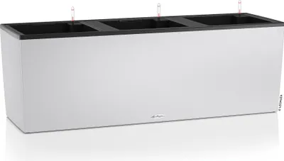 Produktbild von LECHUZA-Pflanzgefäß TRIO Stone 40 Quarzweiß | Mini-Gemüsebeet mit Bewässerung und 3 Pflanzeinsätzen | Naturstein-Optik | 129,5 x 42 x 44 cm | 15057