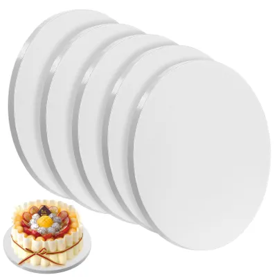 Productafbeelding van Set van 5 kartonnen taartdeksels, met een herbruikbare taartbodem van 25 cm, ideaal voor het transport van taarten