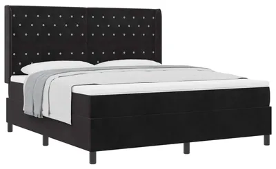 Immagine prodotto di Letto a molle con materasso nero 180 x 200 cm in velluto