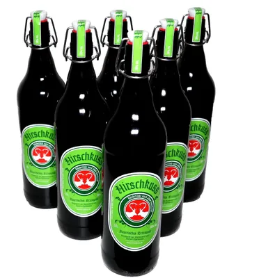 Produktbild von Hirschkuss Kräuterlikör 38% Vol. in der Bügelflasche 6 Flaschen a´ 1 L Liter