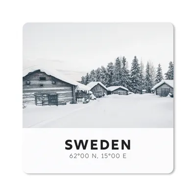 Produktbild von MuchoWow® Mauspad Mousepad Schweden - Skandinavien - Schnee - Winter 20x20 cm - Mousepads - Maus Mat - Pad - Mausunterlage - Desk Mat - Bureauartikeln